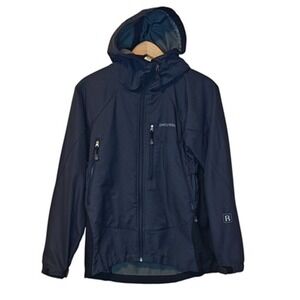 Patagonia Jacket Womens XS Navy Blue Hooded‎ Softshell Recco Ski Snow Rain Coat